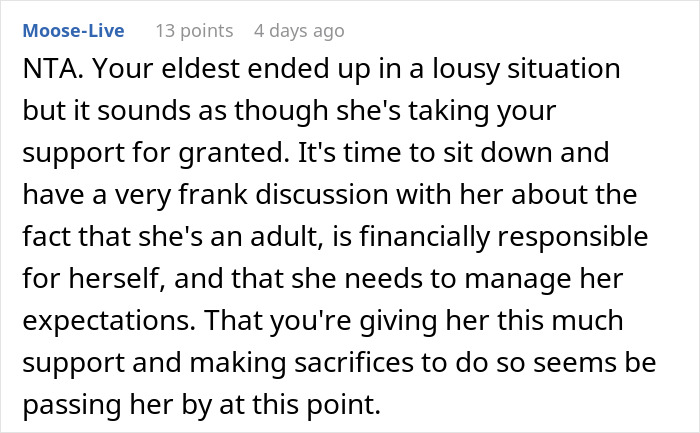 Woman Lashes Out At Parents Who Can Only Help One Of Their Daughters And They Don&rsquo;t Choose Her