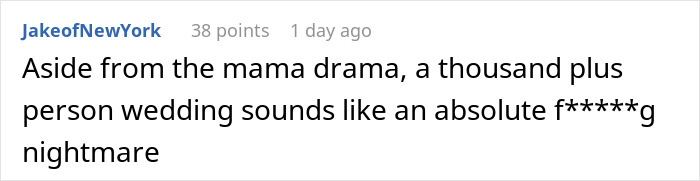 User expressing opinion on large weddings amidst stepmom luxury spending