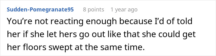 Humorous comment defending woman who kicks out in-laws over MIL shames DIL conflict.