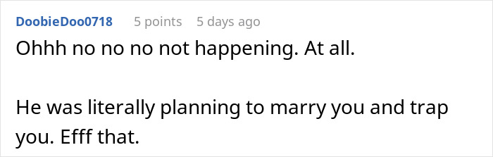 Online comment pointing out a partner's manipulative behavior before getting married. Online comment pointing out a partner's manipulative behavior before getting married.