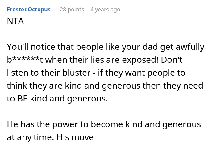 Online reaction post addressing how a dad gets defensive when lies are exposed after he shamed his daughter. Online reaction post addressing how a dad gets defensive when lies are exposed after he shamed his daughter.