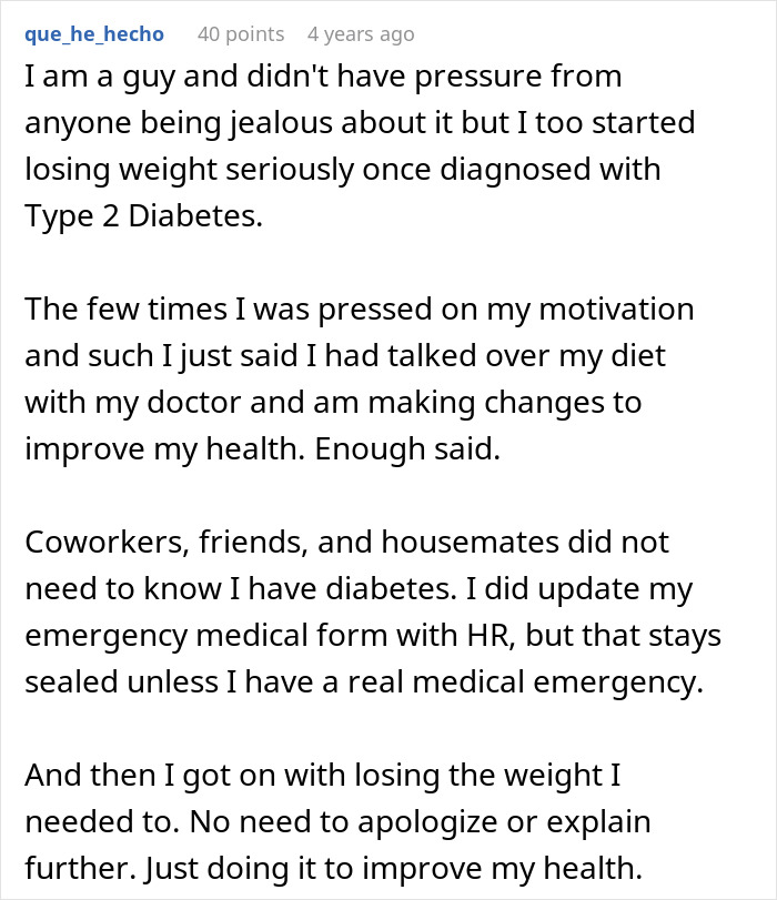 Man shares experience managing weight loss and diabetes without revealing to coworkers Man shares experience managing weight loss and diabetes without revealing to coworkers