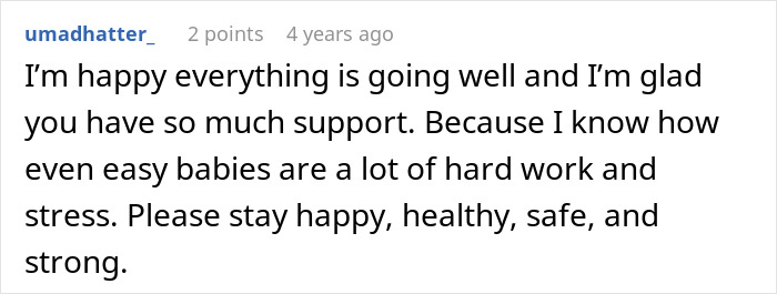 Reddit comment offering support in a story where a guy keeps pursuing his ex.