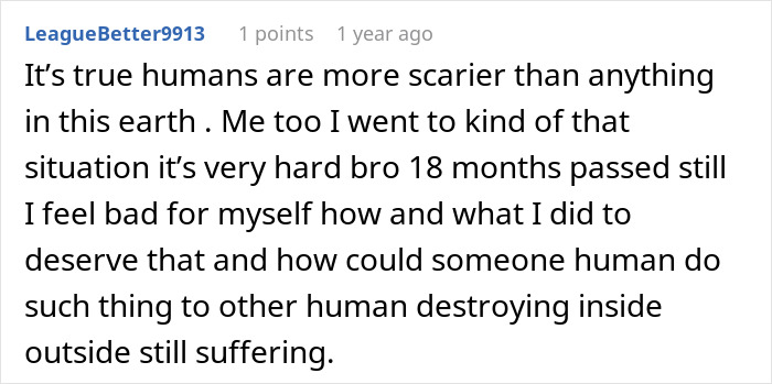 User comment expressing emotional pain and suffering after a marriage ending scandal. User comment expressing emotional pain and suffering after a marriage ending scandal.