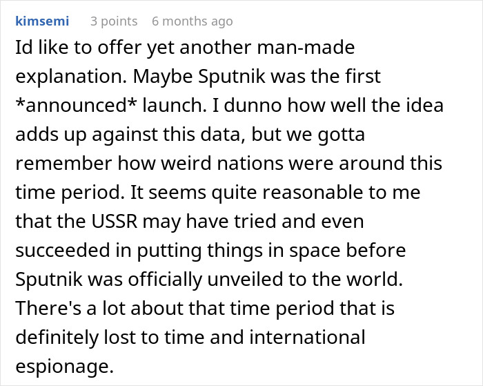 Social media comment offering a man-made explanation for strange objects observed in the skies. Social media comment offering a man-made explanation for strange objects observed in the skies.