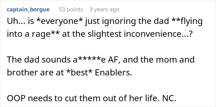 A Reddit comment about a dad flying into a rage after a woman tries to set a clear boundary before giving birth. A Reddit comment about a dad flying into a rage after a woman tries to set a clear boundary before giving birth.