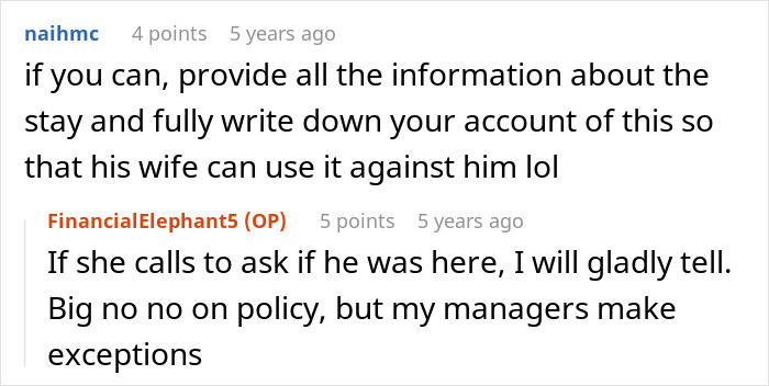 Online conversation about a hotel employee discussing guest information policy related to a hotel room booking. Online conversation about a hotel employee discussing guest information policy related to a hotel room booking.