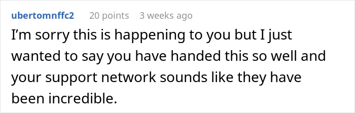 A supportive comment on a post about a guy who waits 20 years to tell bestie he loves her. A supportive comment on a post about a guy who waits 20 years to tell bestie he loves her.