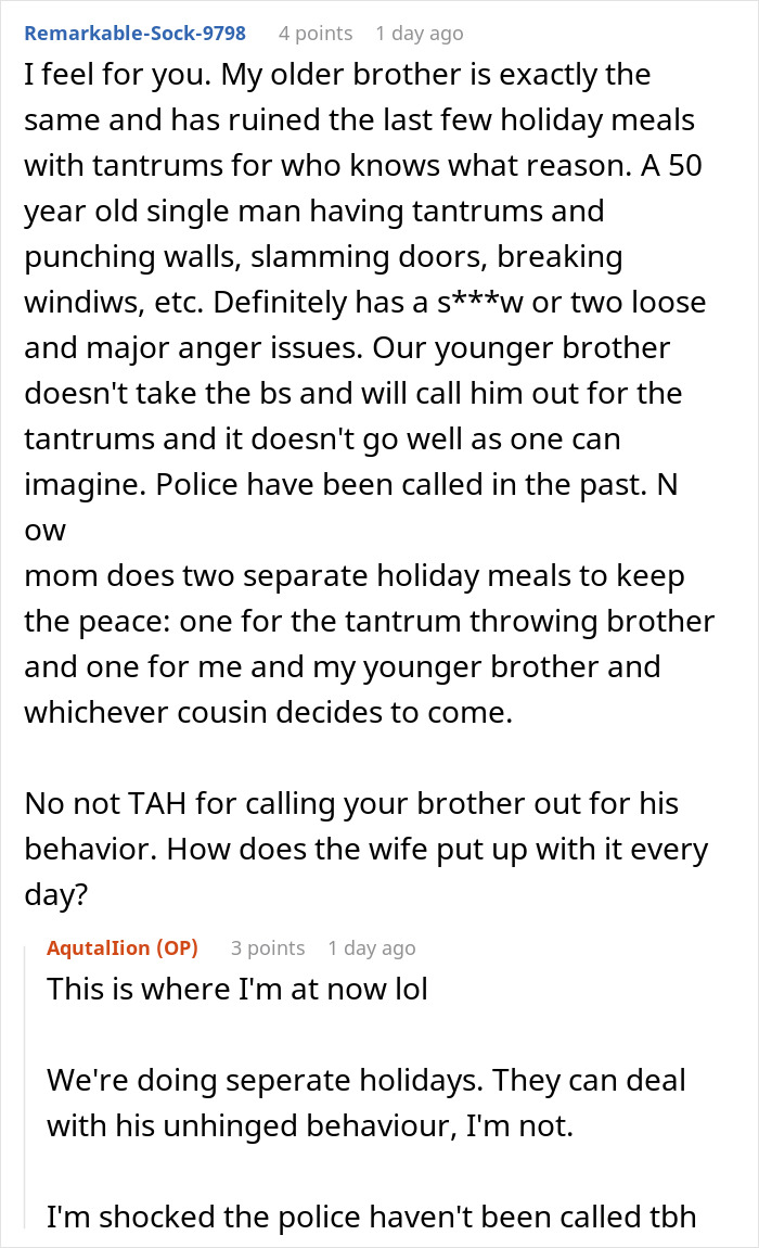 Thanksgiving Turns Into Screamfest After Immature Brother Drives Sister To Snap Back At His Tantrum