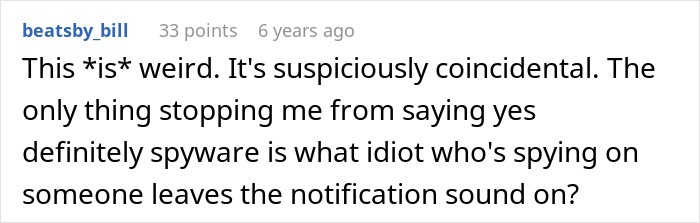 Comment questioning spyware use in phone tracking after cheating incident Comment questioning spyware use in phone tracking after cheating incident