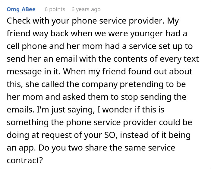 Recommends checking with phone service provider for tracking services Recommends checking with phone service provider for tracking services