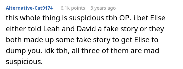 Reddit comment about a suspicious disappearing act after a guy plans a proposal.