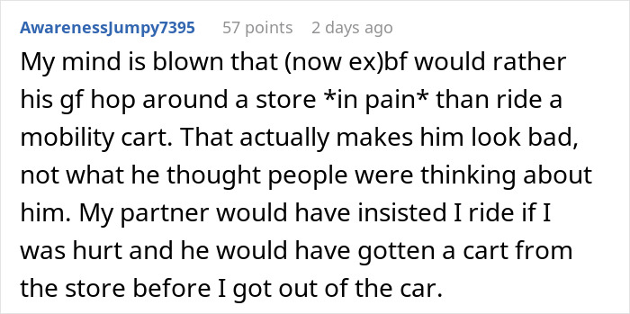 Woman Uses A Mobility Scooter At The Store, Her Boyfriend’s Reaction Reveals Feelings He’s Been Hiding Woman Uses A Mobility Scooter At The Store, Her Boyfriend’s Reaction Reveals Feelings He’s Been Hiding
