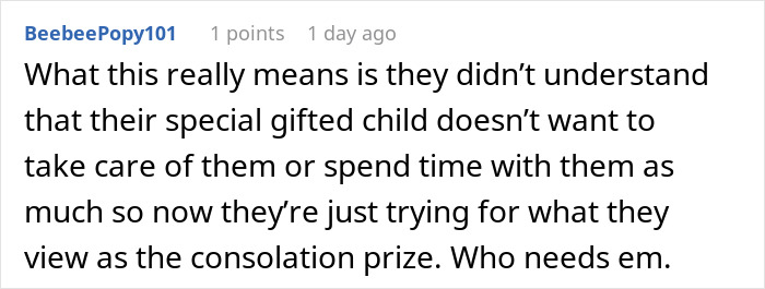 A online comment discussing parents dismiss son's achievements and their sudden desire to reconnect. A online comment discussing parents dismiss son's achievements and their sudden desire to reconnect.