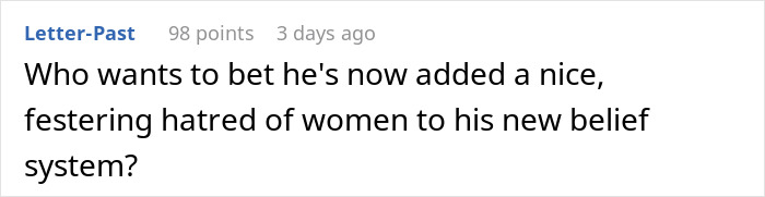 Comment speculating on a fiancé's beliefs after a woman decides she can't marry him Comment speculating on a fiancé's beliefs after a woman decides she can't marry him