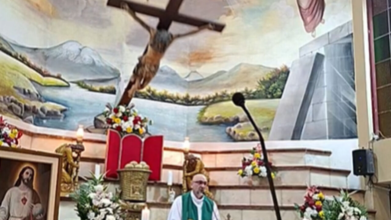 Priest Loses His Life After Massive Crucifix Falls On Him During Livestreamed Mass