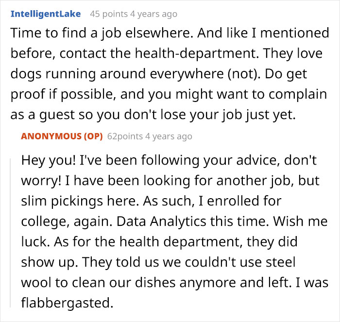 Hotel Tells Employee To Not Bring Untrained Dog To Work, She Calls Them "Satanic Reptilian Illuminati" Hotel Tells Employee To Not Bring Untrained Dog To Work, She Calls Them "Satanic Reptilian Illuminati"