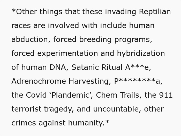 Hotel Tells Employee To Not Bring Untrained Dog To Work, She Calls Them "Satanic Reptilian Illuminati" Hotel Tells Employee To Not Bring Untrained Dog To Work, She Calls Them "Satanic Reptilian Illuminati"
