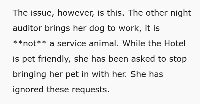 Hotel Tells Employee To Not Bring Untrained Dog To Work, She Calls Them "Satanic Reptilian Illuminati" Hotel Tells Employee To Not Bring Untrained Dog To Work, She Calls Them "Satanic Reptilian Illuminati"