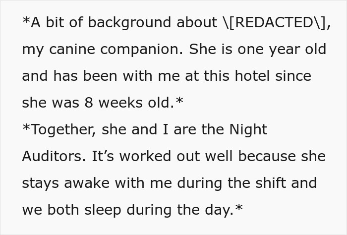 Hotel Tells Employee To Not Bring Untrained Dog To Work, She Calls Them "Satanic Reptilian Illuminati" Hotel Tells Employee To Not Bring Untrained Dog To Work, She Calls Them "Satanic Reptilian Illuminati"