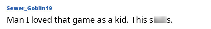 Online user comment expressing fond memories of a game made by the influencer.