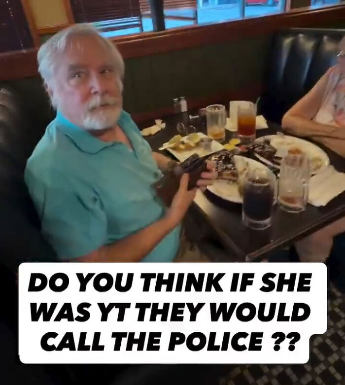 Elderly man sitting at a booth, part of a Karen couple arguing in a restaurant over an unpaid meal. Elderly man sitting at a booth, part of a Karen couple arguing in a restaurant over an unpaid meal.