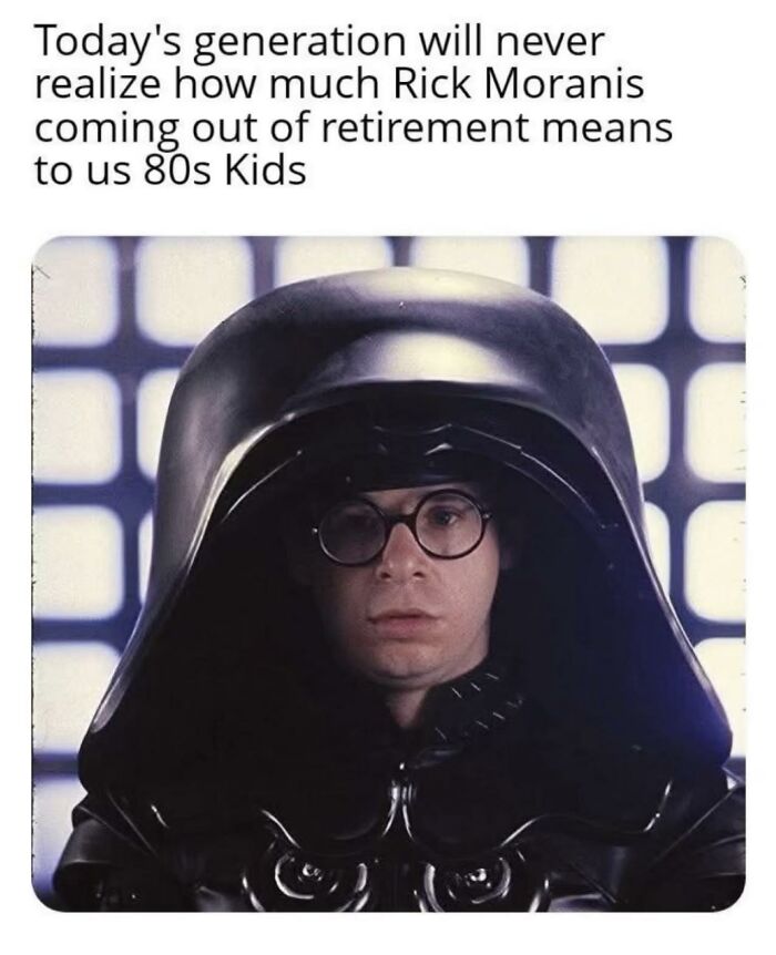 Rick Moranis as Dark Helmet in Spaceballs, one of the iconic nostalgic photos for 80s kids