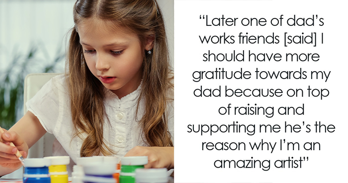 Dad Boasts About Being The Reason Why His Daughter Is An Artist, She Exposes Him To Work Friends