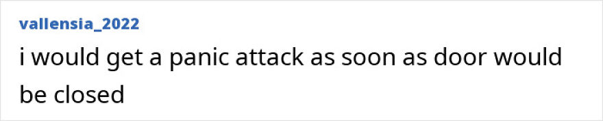 Comment expressing fear of panic attack in sensory deprivation space Comment expressing fear of panic attack in sensory deprivation space