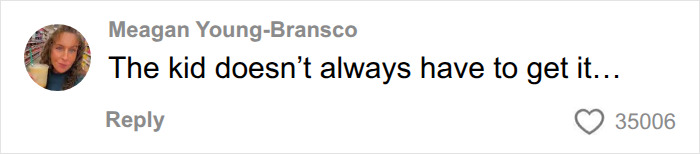 A social media comment discussing if a Dodgers fan should give a baseball to a young fan.