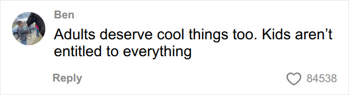 Online comment defending a Dodgers fan, stating adults deserve cool things and kids are not entitled to everything