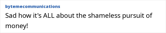 A comment about Knots Landing star Donna Mills criticizing the pursuit of money.