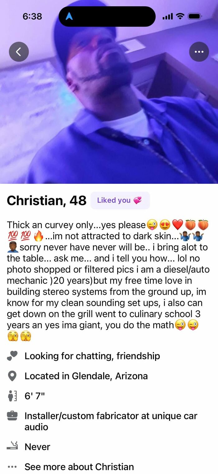 Screenshot of a dating profile illustrating how women are still fighting to be viewed as people.