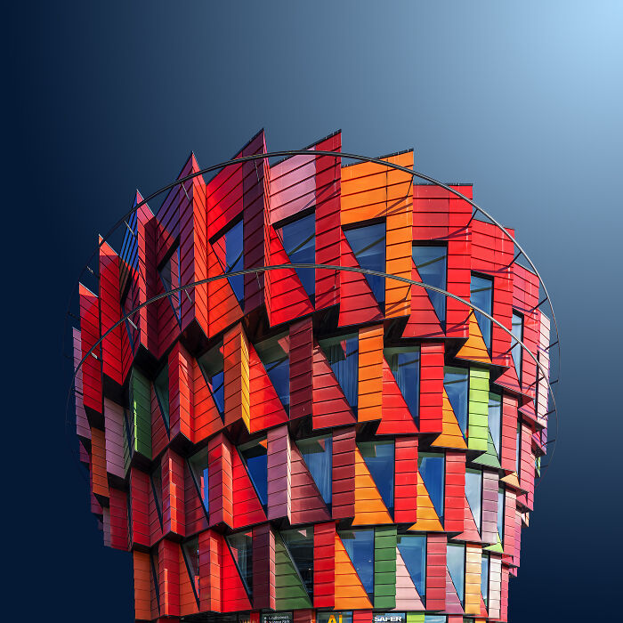 Colorful modern building design displaying the beauty of buildings and spaces for The Perspa Awards.
