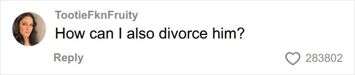 An online comment asking how to divorce him, responding to a husband's marriage sacrifices list
