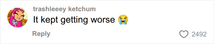 A social media reaction stating it kept getting worse, regarding the marriage sacrifices list