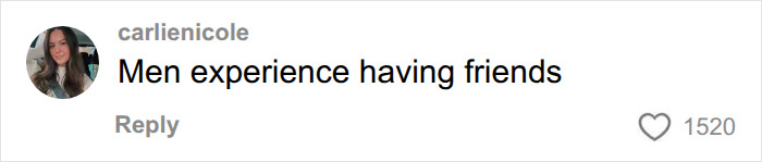 A comment stating Men experience having friends on a post about looksmaxxing camp. A comment stating Men experience having friends on a post about looksmaxxing camp.