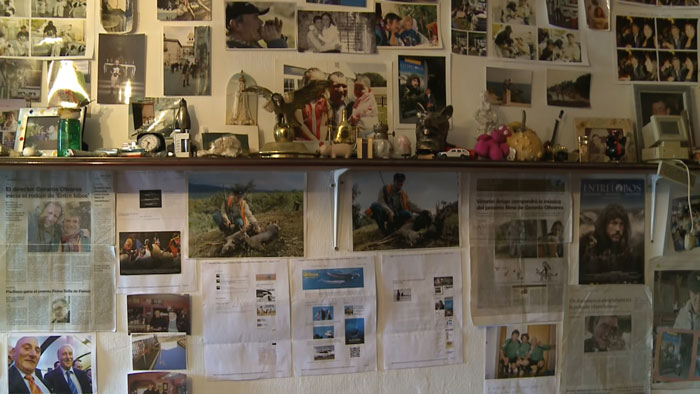 Wall filled with photographs and news clippings of Marcos Rodriguez Pantoja, who was raised by wolves. Wall filled with photographs and news clippings of Marcos Rodriguez Pantoja, who was raised by wolves.