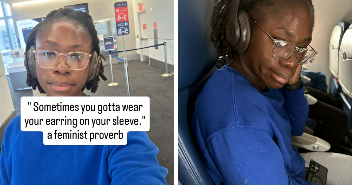 Woman Breaks Silence After Sparking Viral Debate With Earring Trick To Stop A Man Invading Her Space On A Flight