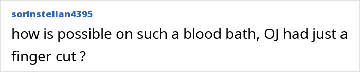 An online comment questioning physical evidence in the O.J. Simpson Case. An online comment questioning physical evidence in the O.J. Simpson Case.