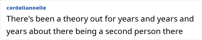 A social media comment discussing a second person theory regarding the O.J. Simpson Case. A social media comment discussing a second person theory regarding the O.J. Simpson Case.