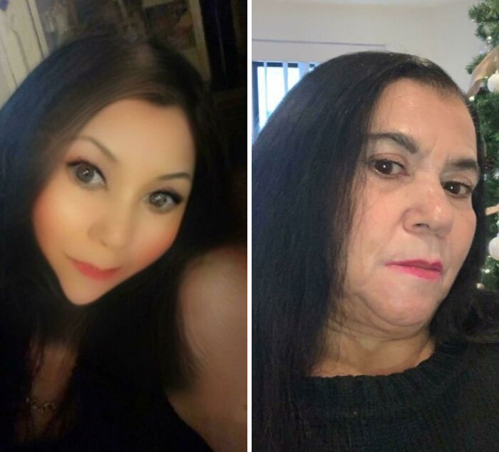 Funny edited photos showing exaggerated facial features and expressions