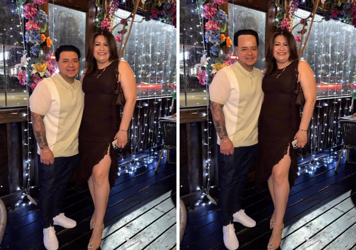 Hilarious edit by a photoshopper giving a man a taller forehead standing next to a woman.