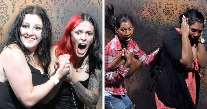 89 Haunted House Photos Taken At The Exact Moment People Completely Lost It
