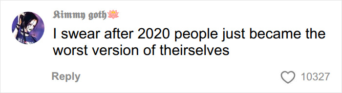 Social media comment reflecting on negative behavior trends, tied to influencer dystopia backlash. Social media comment reflecting on negative behavior trends, tied to influencer dystopia backlash.