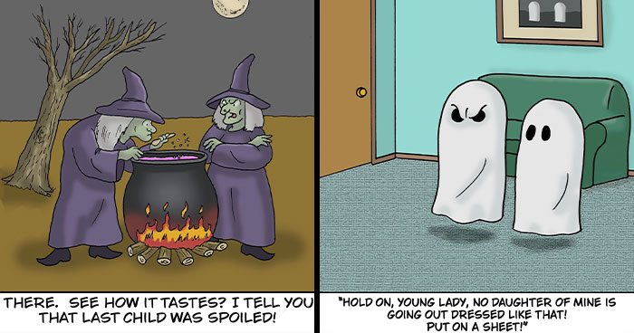 Ghosts, Witches, And Monsters Get A Hilarious Makeover In 26 New Comics By Doug Hill
