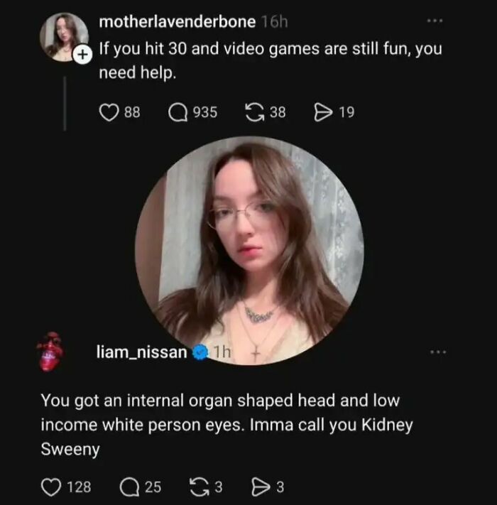 A screenshot of a savage insult on Twitter directed at someone criticizing video games.