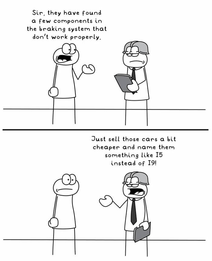 Hoppy Doodle comic about fixing car brake issues by renaming models