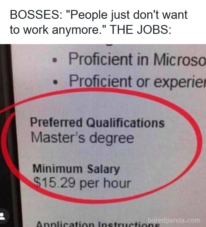 A job listing requiring a Master degree for low pay, highlighted as one of many recruiting fails funny pics.