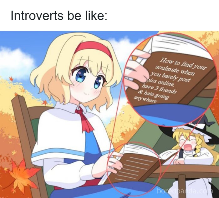 Anime girl reading a book in an anime meme from absurd internet posts.